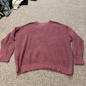 American Eagle Outfitters Pink Crew Neck Sweater Chunky Knit